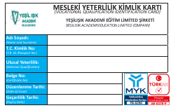 MYK Kart Örneği önizleme